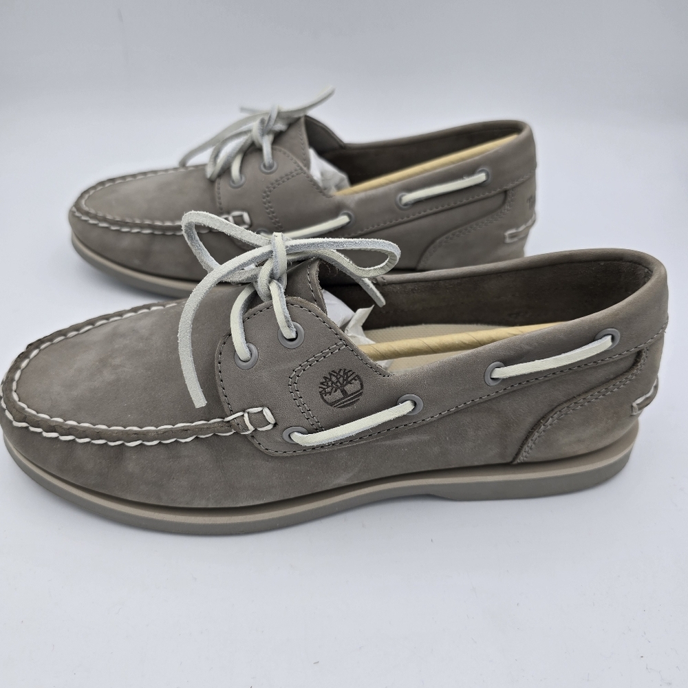 NWOT Timberland Women's Classic Leather Boat Shoes/Loafers, Grey, Size 8 - Picture 6 of 16